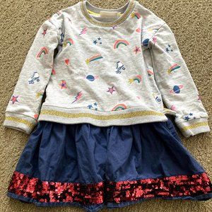 Mini Boden Rollerskates and Rainbow Dress S5-6